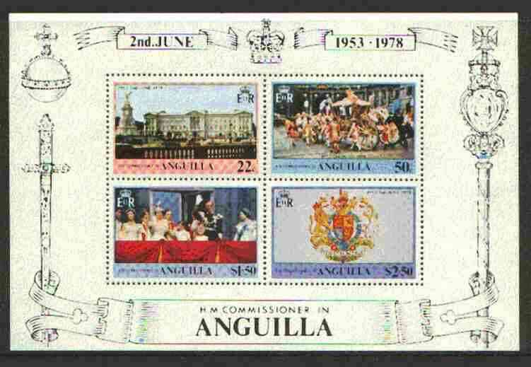 Anguilla 1978 Coronation 25th Anniversary m/sheet, SG MS 324 unmounted mint, stamps on royalty, stamps on coronation, stamps on unicorns