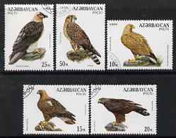 Azerbaijan 1994 Birds of Prey perf set of 5 cto used SG 189-93, stamps on birds, stamps on birds of prey