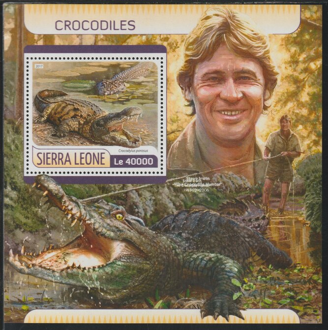 Sierra Leone 2017 Crocodiles #2 perf deluxe sheet containing one value unmounted mint, stamps on , stamps on  stamps on reptiles, stamps on  stamps on crocodiles