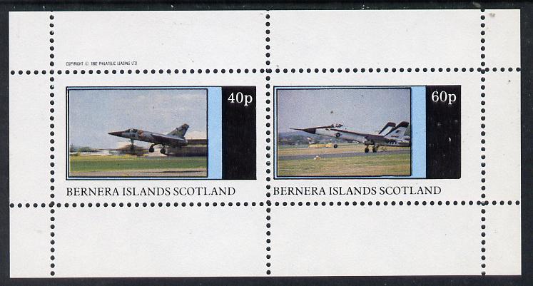 Bernera 1982 Military Jets perf  set of 2 values (40p & 60p) unmounted mint, stamps on aviation