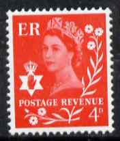 Great Britain Regionals - Northern Ireland 1968-69 Wilding 4d bright vermilion no wmk unmounted mint SG NI9, stamps on 