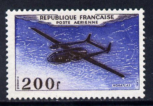 France 1954 Air - Nord 2501 Noratlas 200f unmounted mint SG 1195, stamps on aviation