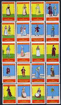 Match Box Labels - complete set of 20 Belgian Folklore Costumes superb unused condition (Belgian), stamps on , stamps on  stamps on costumes