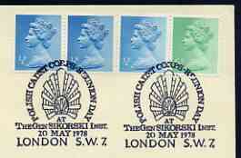 Postmark - Great Britain 1978 cover bearing illustrated cancellation for Polish Cadet Corps, Gen Sikorski Inst, stamps on militaria