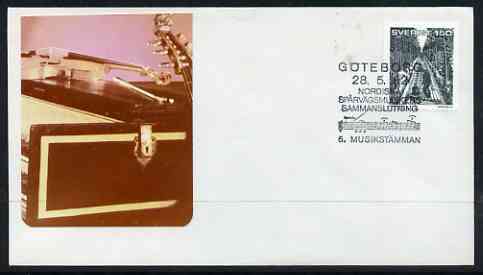 Postmark - Sweden 1982 illustrated cover with special cancel for Goteborg Music Festival, stamps on music, stamps on 