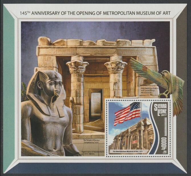 Sierra Leone 2017 Metropolitan Museum of Art 145th Anniv large perf deluxe sheet containing one value unmounted mint, stamps on arts, stamps on museum