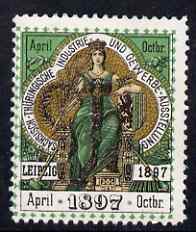 Cinderella - Germany 1897 Trade & Industry Exhibition, Leipzig, perf label fine without gum, stamps on cinderella, stamps on exhibitions, stamps on 