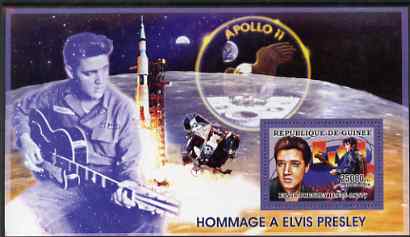 Guinea - Conakry 2006 Elvis Presley perf s/sheet #1 containing 1 value (Apollo 11) unmounted mint Yv 322, stamps on personalities, stamps on elvis, stamps on movies, stamps on films, stamps on cinema, stamps on music, stamps on space