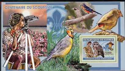 Guinea - Conakry 2006 Centenary of Scouting perf s/sheet #04 containing 1 value (Owls) unmounted mint Yv 340, stamps on scouts, stamps on birds, stamps on birds of prey, stamps on owls