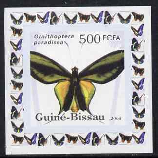 Guinea - Bissau 2006 Butterflies #4 - Ornithoptera paradisea individual imperf deluxe sheet unmounted mint. Note this item is privately produced and is offered purely on its thematic appeal, stamps on butterflies