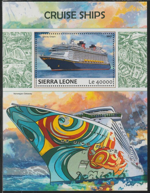 Sierra Leone 2017 Cruise Ships perf deluxe sheet containing one value unmounted mint, stamps on ships