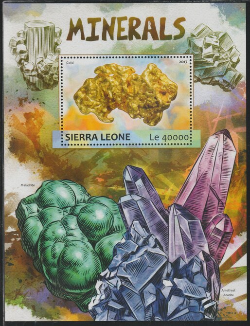 Sierra Leone 2017 Minerals #2 perf deluxe sheet containing one value unmounted mint, stamps on minerals