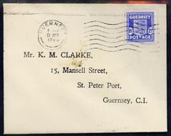 Guernsey 1944 2.5d ult on cover with 2nd day of issue cancel, stamps on 