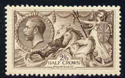 Great Britain 1918-19 Bradbury Wilkinson 2s6d Seahorse well centred very lightly mounted mint SG 414, stamps on , stamps on  stamps on , stamps on  stamps on  kg5 , stamps on  stamps on 