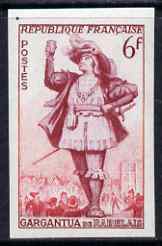 France 1953 Gargantua de Rabelais 6f (from National Industries set) IMPERF unmounted mint as SG 1162 (Yv 943), stamps on literature