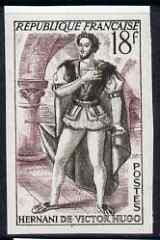 France 1953 Hernani de Victor hugo 18f (from National Industries set) IMPERF unmounted mint as SG 1165 (Yv 944), stamps on literature