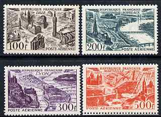France 1949 Air set of 4, 100f, 200f, 300f & 500f unmounted mint except 200f which is lightly mounted, SG 1055-58 , stamps on tourism