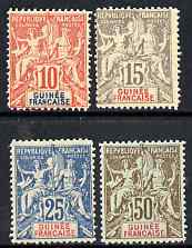 French Guinea 1900 Tablet type colours changed set of 4, 50c without gum, rest fine mint, SG 14-17 cat \A3150, stamps on 