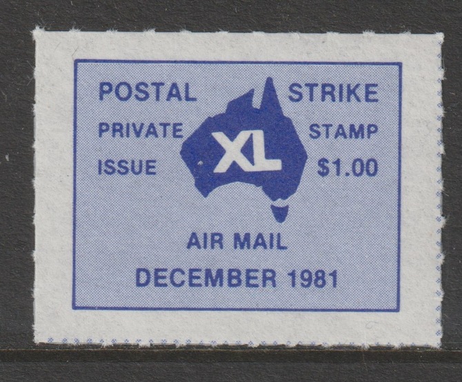 Cinderella - Australia 1981 $1 Postal Strike label unmounted mint, stamps on cinderella, stamps on strike