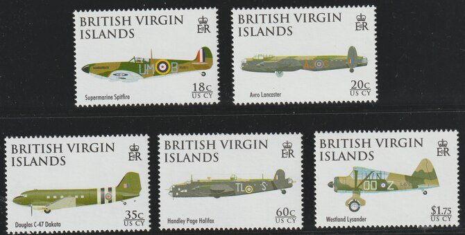 British Virgin Islands 2008 90th Anniversary of Royal Air Force set of 5 unmounted mint SG1202-06, stamps on , stamps on  stamps on aviation, stamps on  stamps on  raf , stamps on  stamps on royal air force, stamps on  stamps on 