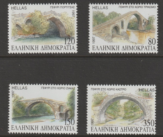 Greece 1997 Macedonian Bridges perf set of 4 unmounted mint SG 2030-33, stamps on bridges