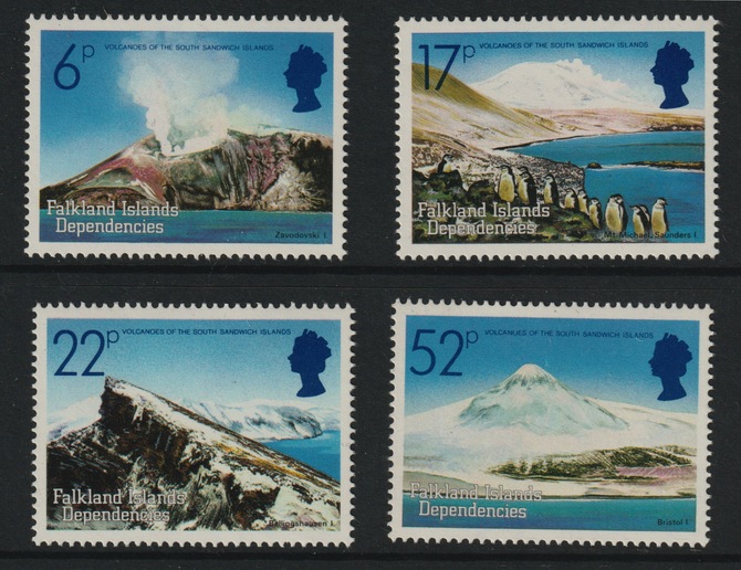 Falkland Islands Dependencies 1984 Volcanoes perf set of 4 unmounted mint SG 121-24, stamps on , stamps on  stamps on volcanoes