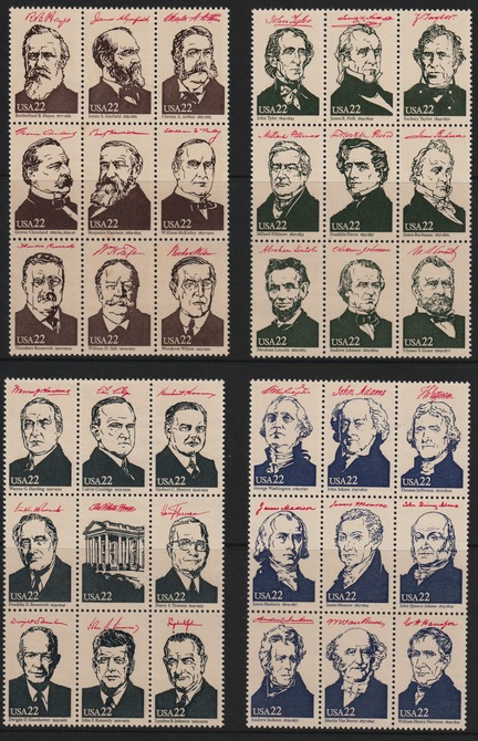 United States 1986 Ameripex Stamp Exhibition set of 36 Presidents without gum SG MS 2223, stamps on , stamps on  stamps on volcanoes